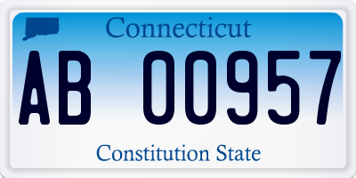 CT license plate AB00957