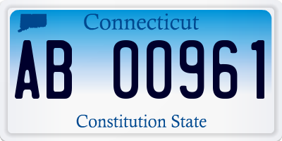 CT license plate AB00961