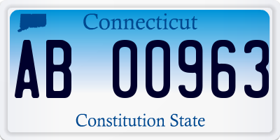 CT license plate AB00963