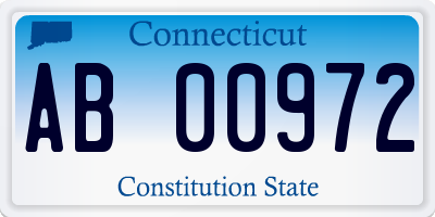 CT license plate AB00972
