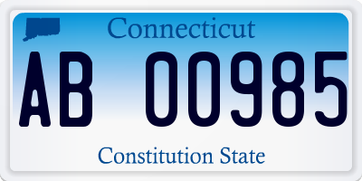 CT license plate AB00985