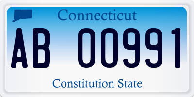 CT license plate AB00991