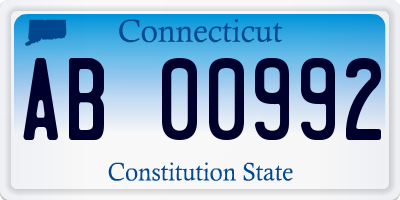 CT license plate AB00992