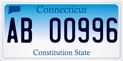 CT license plate AB00996