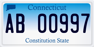 CT license plate AB00997