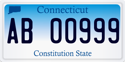 CT license plate AB00999