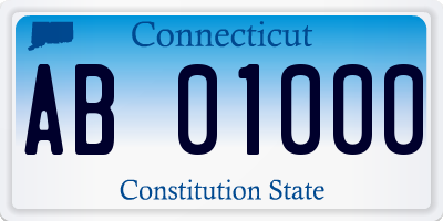 CT license plate AB01000