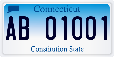 CT license plate AB01001