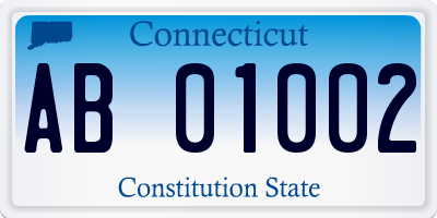 CT license plate AB01002