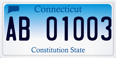 CT license plate AB01003