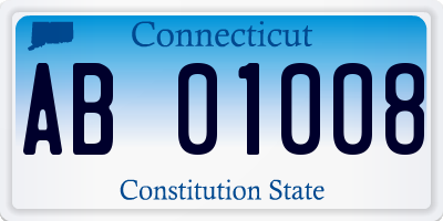 CT license plate AB01008