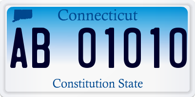 CT license plate AB01010