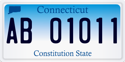 CT license plate AB01011