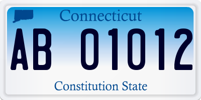 CT license plate AB01012