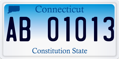 CT license plate AB01013