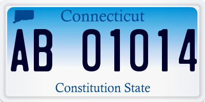 CT license plate AB01014