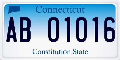 CT license plate AB01016