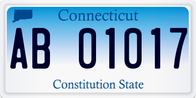 CT license plate AB01017