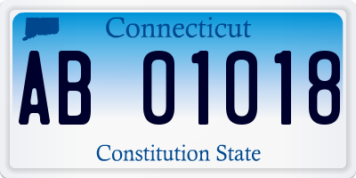 CT license plate AB01018