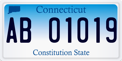 CT license plate AB01019