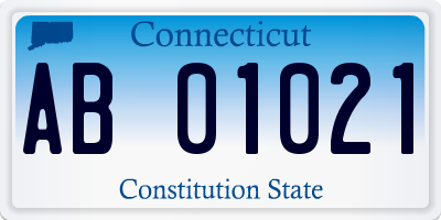 CT license plate AB01021