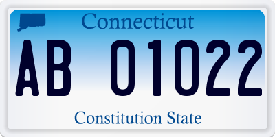 CT license plate AB01022