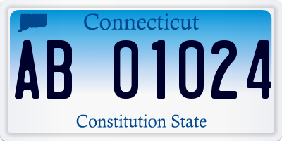 CT license plate AB01024