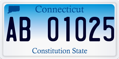 CT license plate AB01025