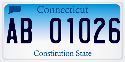 CT license plate AB01026