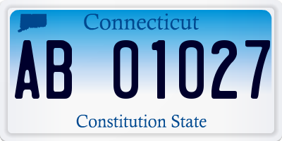 CT license plate AB01027