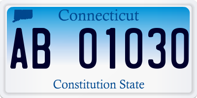 CT license plate AB01030