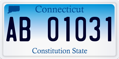 CT license plate AB01031