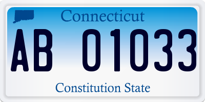 CT license plate AB01033