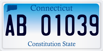 CT license plate AB01039