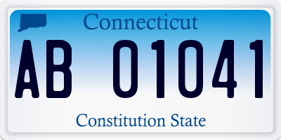 CT license plate AB01041