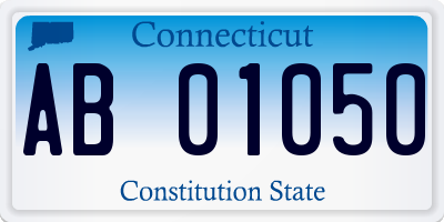 CT license plate AB01050