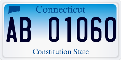 CT license plate AB01060