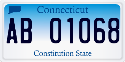 CT license plate AB01068