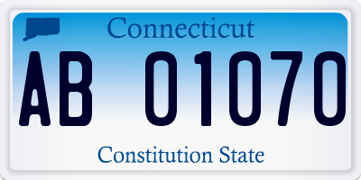 CT license plate AB01070