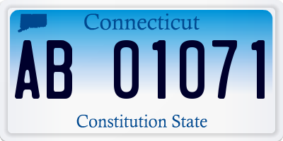 CT license plate AB01071