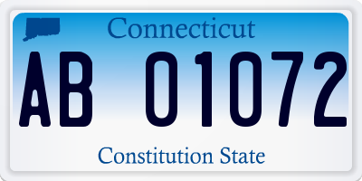 CT license plate AB01072