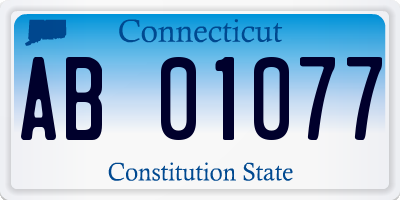 CT license plate AB01077