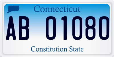 CT license plate AB01080