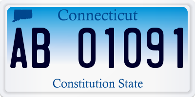 CT license plate AB01091