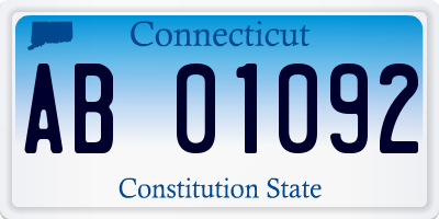 CT license plate AB01092