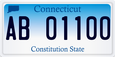 CT license plate AB01100