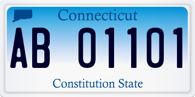 CT license plate AB01101