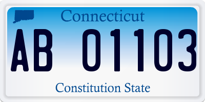 CT license plate AB01103