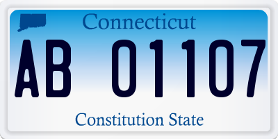 CT license plate AB01107