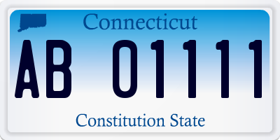 CT license plate AB01111